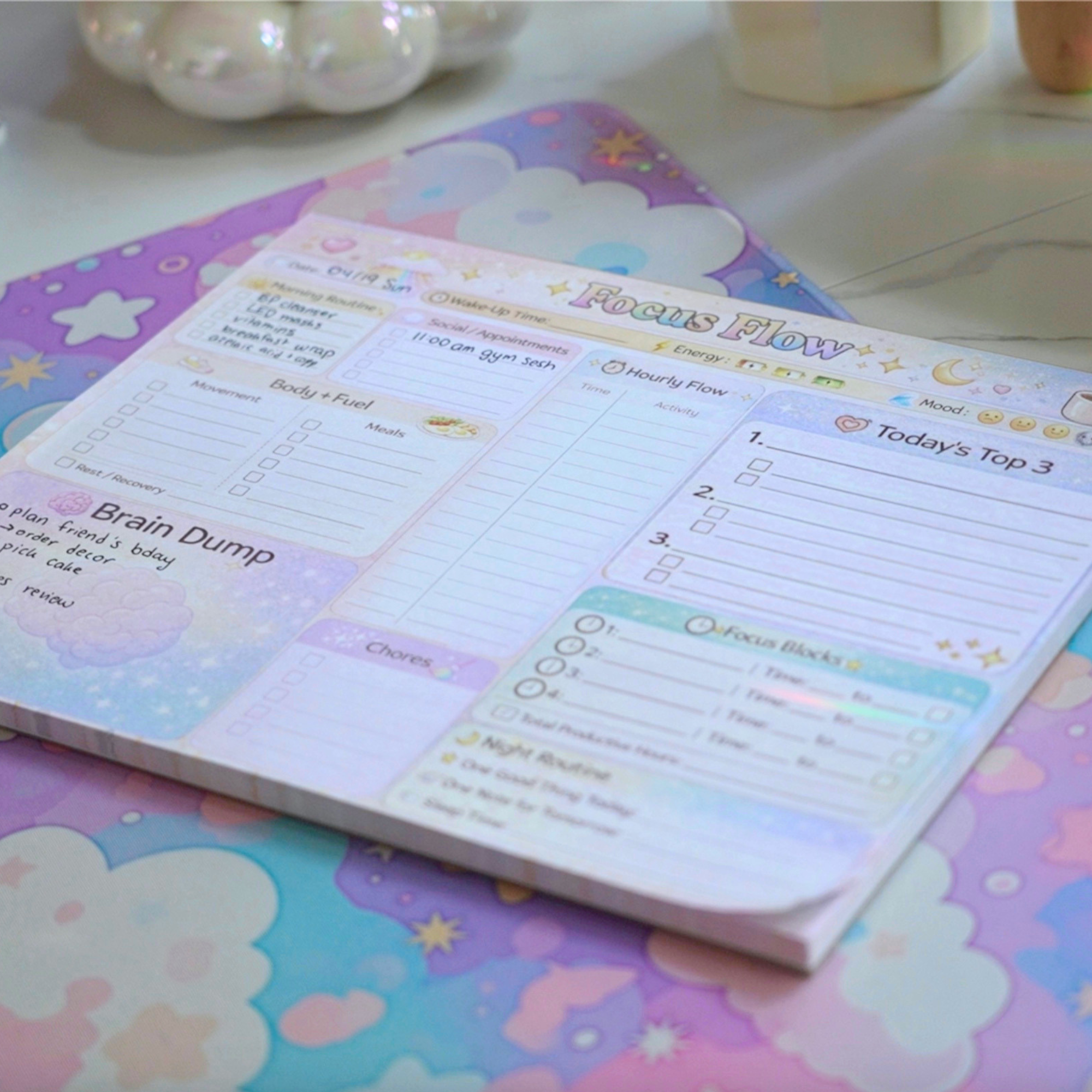 ✨ focus flow daily planning pad ✨